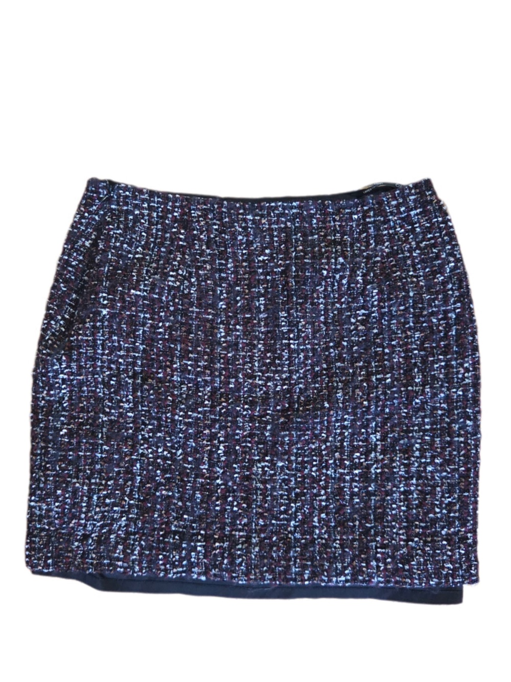 Calvin Klein Classic Wine, White and Black Tweed Mini Skirt